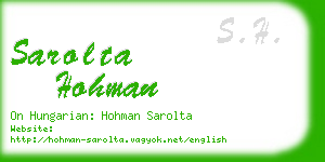 sarolta hohman business card